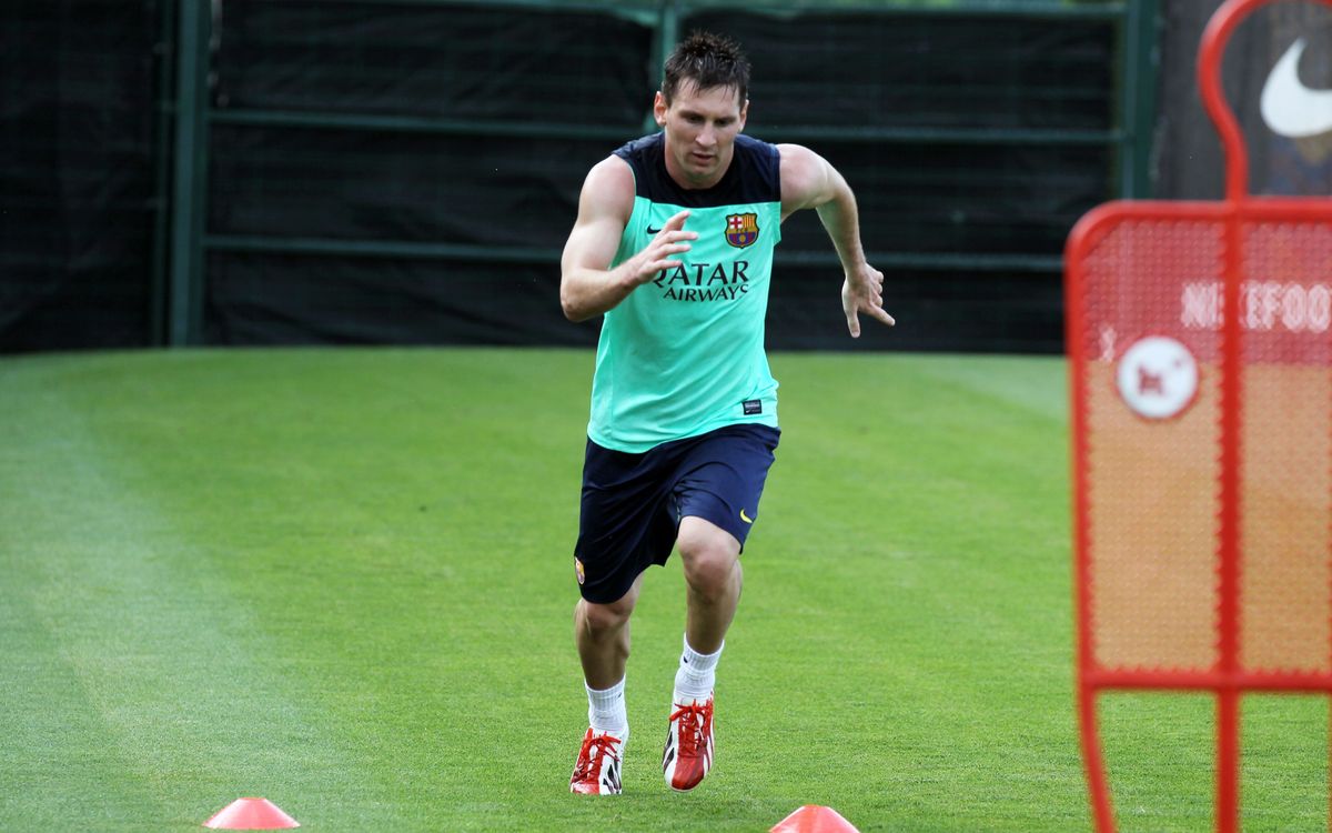 Leo Messi begins the third phase of his recovery programme