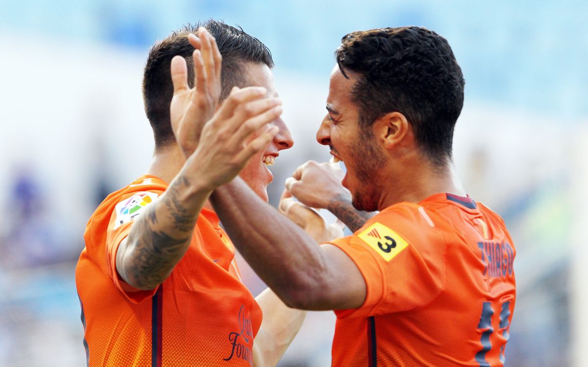 Zaragoza - FC Barcelona: Thiago and Tello bring title a step closer (0-3)
