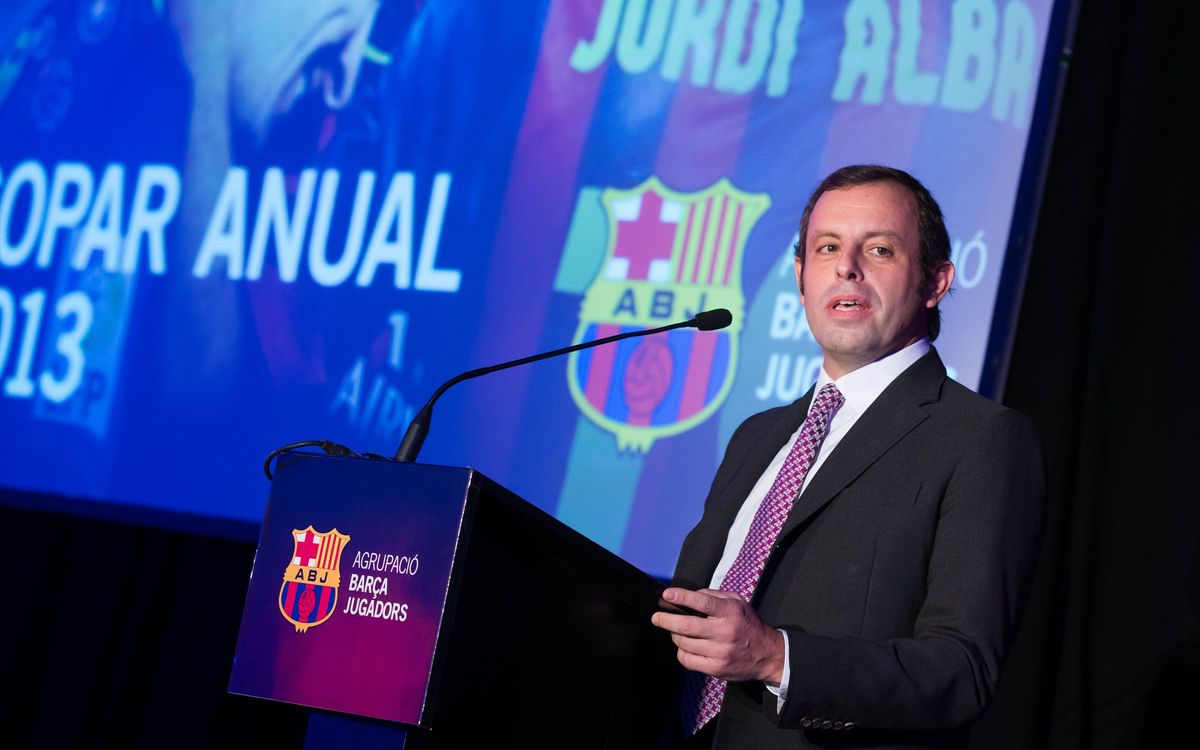 Sandro Rosell presideix el sopar anual de l’Agrupació Barça Jugadors