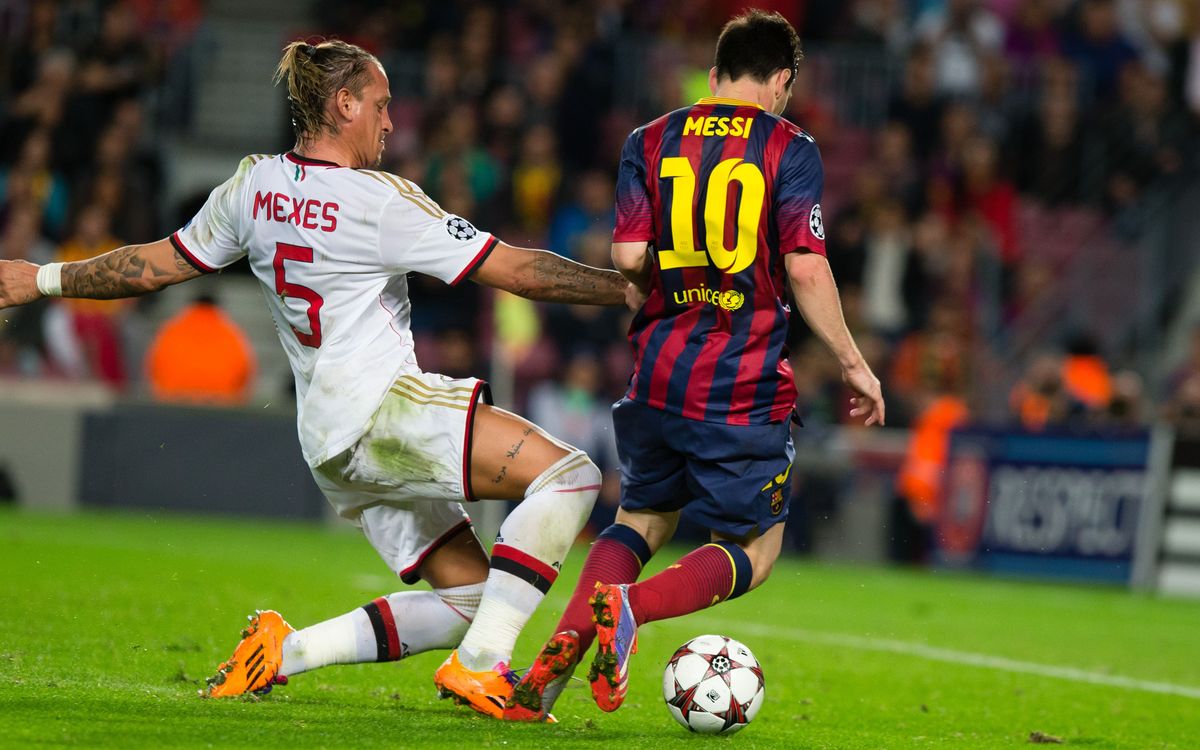 Leo Messi once again scores against Milan, his favourite rival in the Champions League
