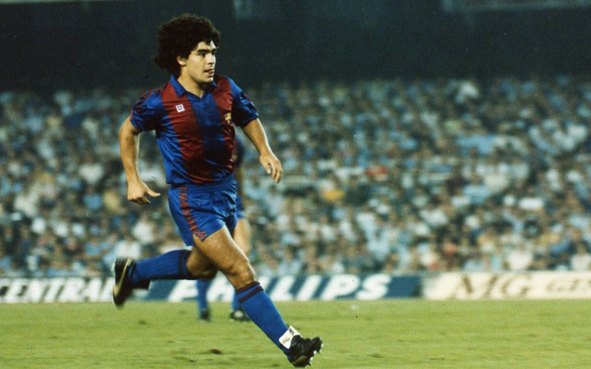 Maradona, azulgrana del 1982 al 1984. FOTO: ARCHIVO FCB