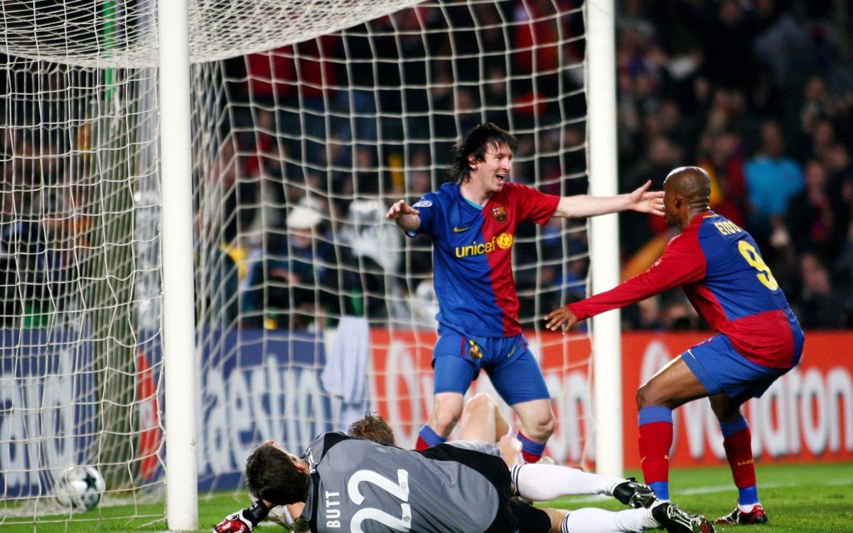Eto'o i Leo Messi celebrant un gol contra el Bayern / FOTO: MIGUEL RUIZ - FCB