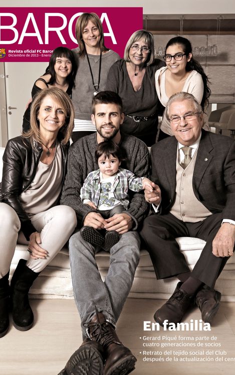 La família de Gerard Piqué i el cens, protagonistes de la Revista BARÇA