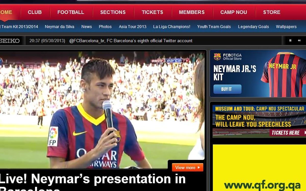 ネイマール ‘ストリーミング' ライブで記録