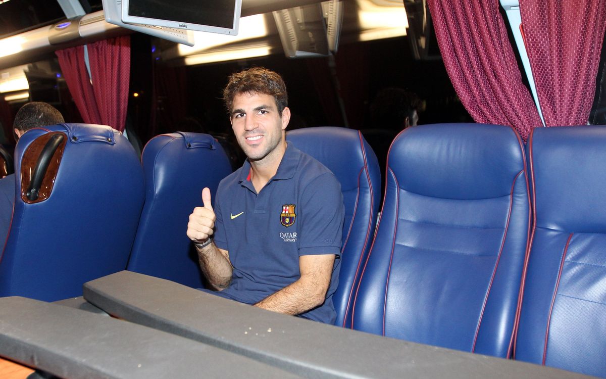 Abans del Clàssic, dins de l'autocar del FC Barcelona