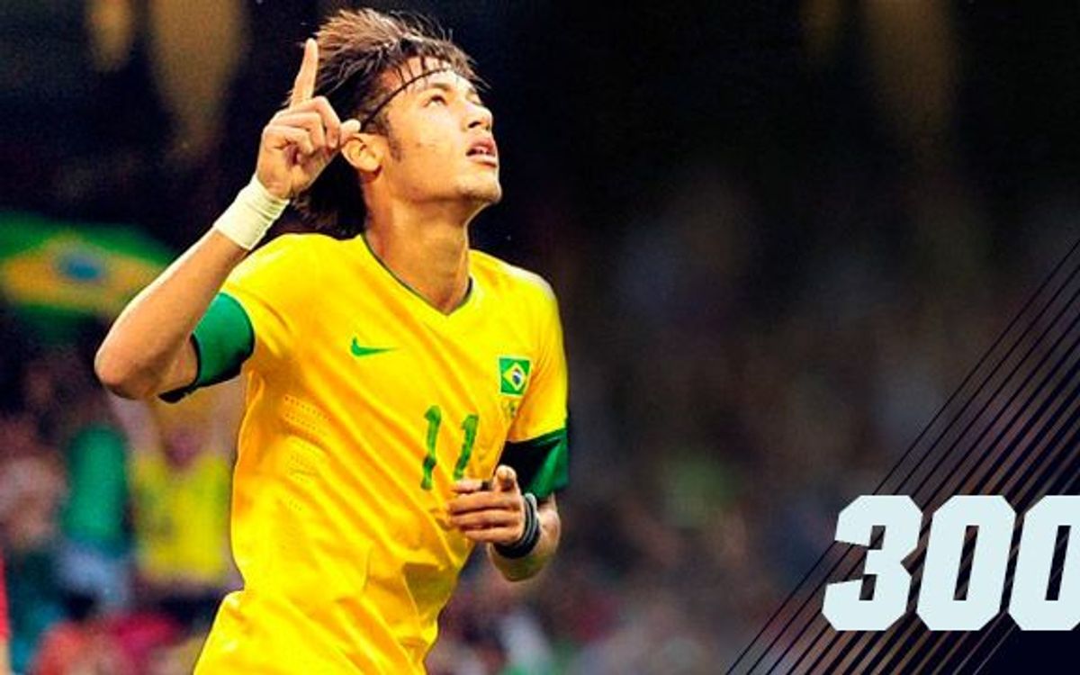 Neymar: 300 matches as a professional footballer