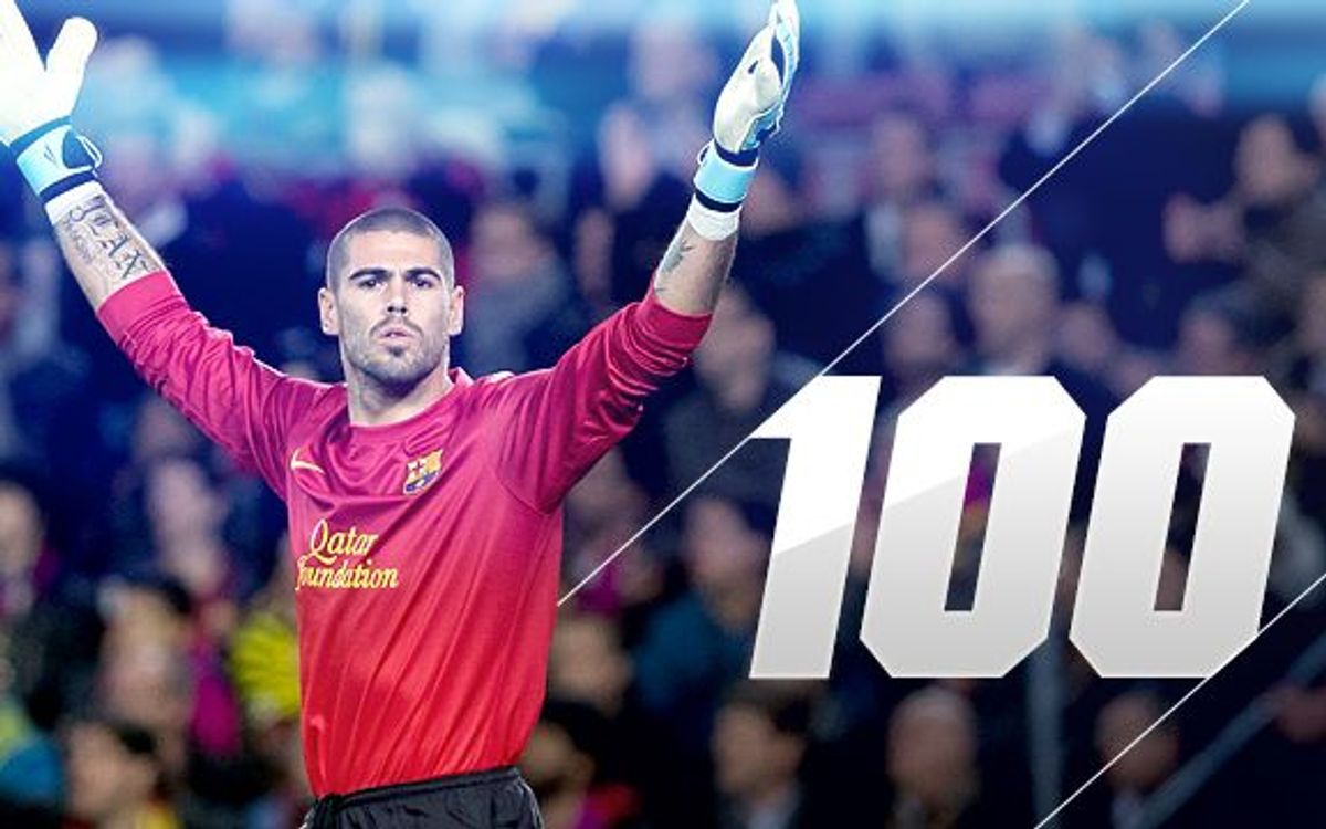 Víctor Valdés reaches 100 appearances in Champions
