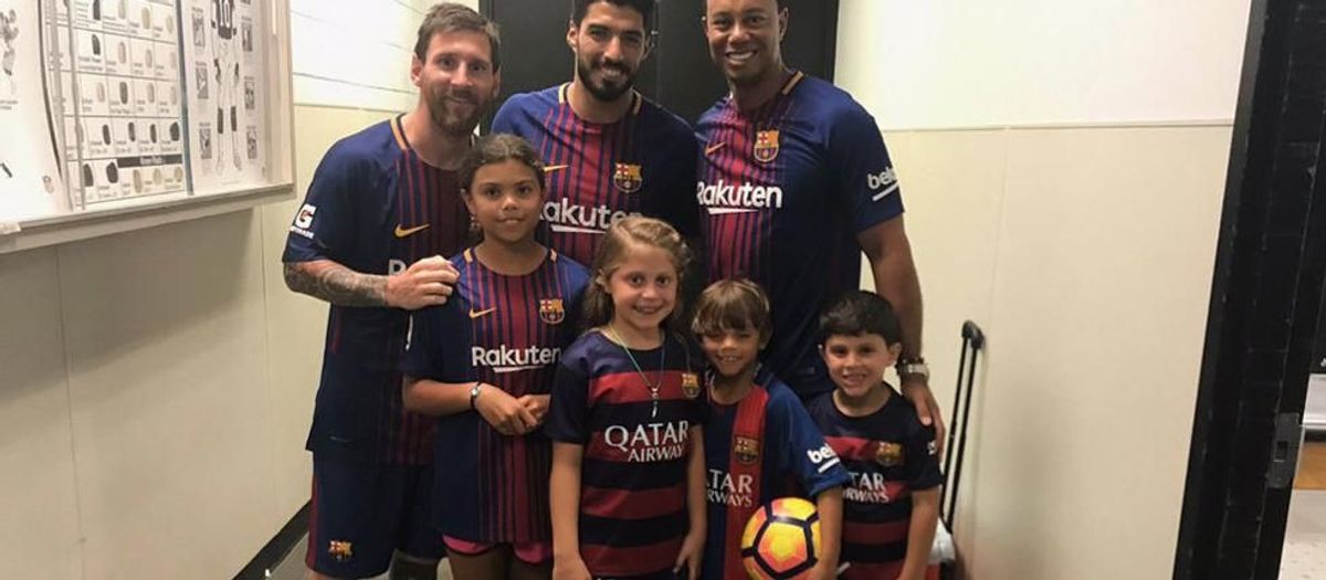 Le jour où Tiger Woods a rencontré les joueurs du Barça
