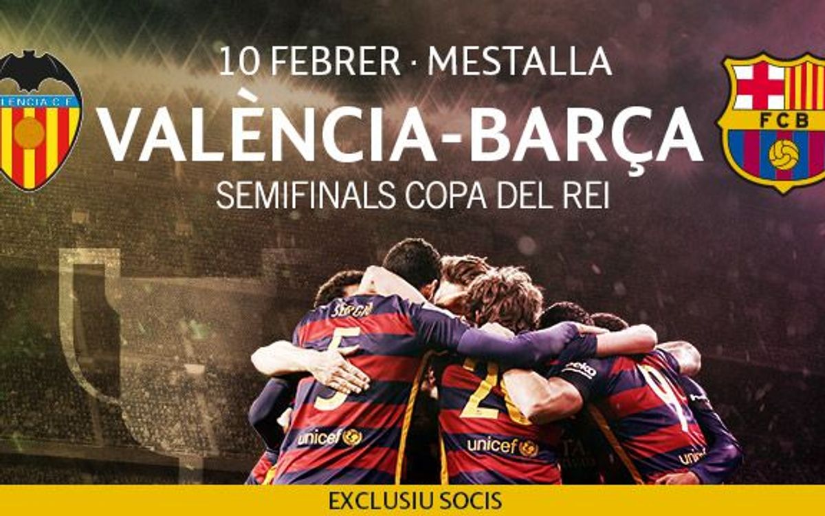 La sol·licitud d'entrades per al partit de tornada de la Copa a València, el dimecres 3 de febrer