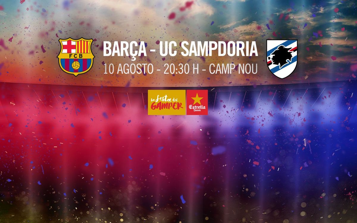 La Sampdoria será el rival en la 51ª edición del Trofeo Joan Gamper