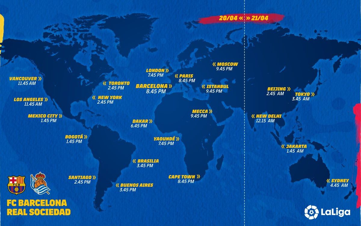 LOS HORARIOS INTERNACIONALES DEL BARÇA - REAL SOCIEDAD