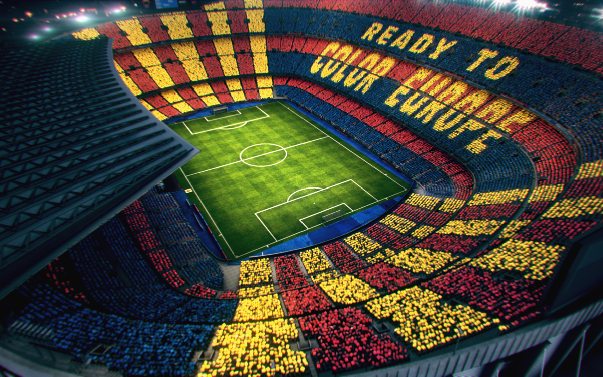 Así será el mosaico del Barça-Liverpool