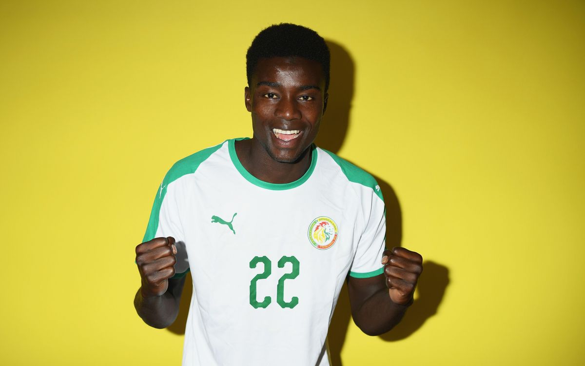Moussa Wague in the Senegalese national team shirt