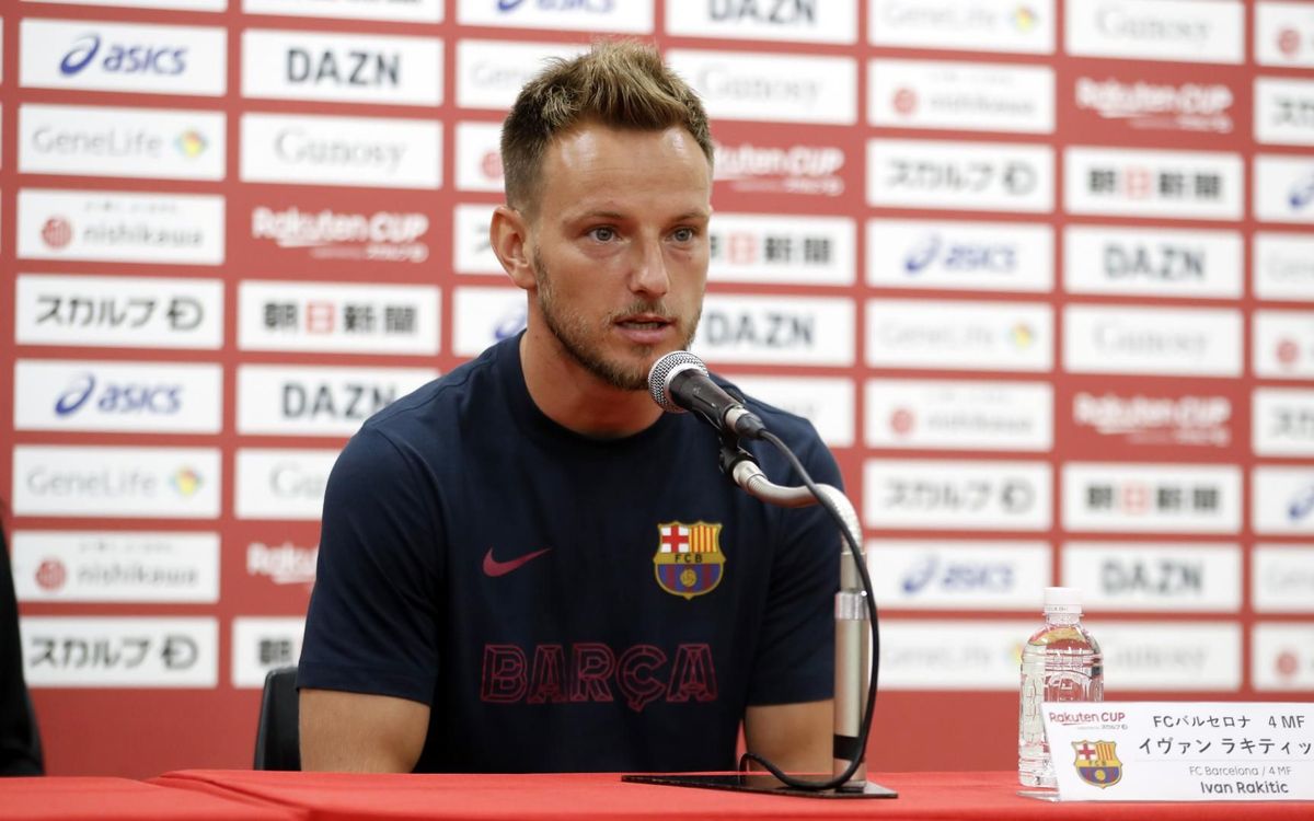 Ivan Rakitic en la rueda de prensa