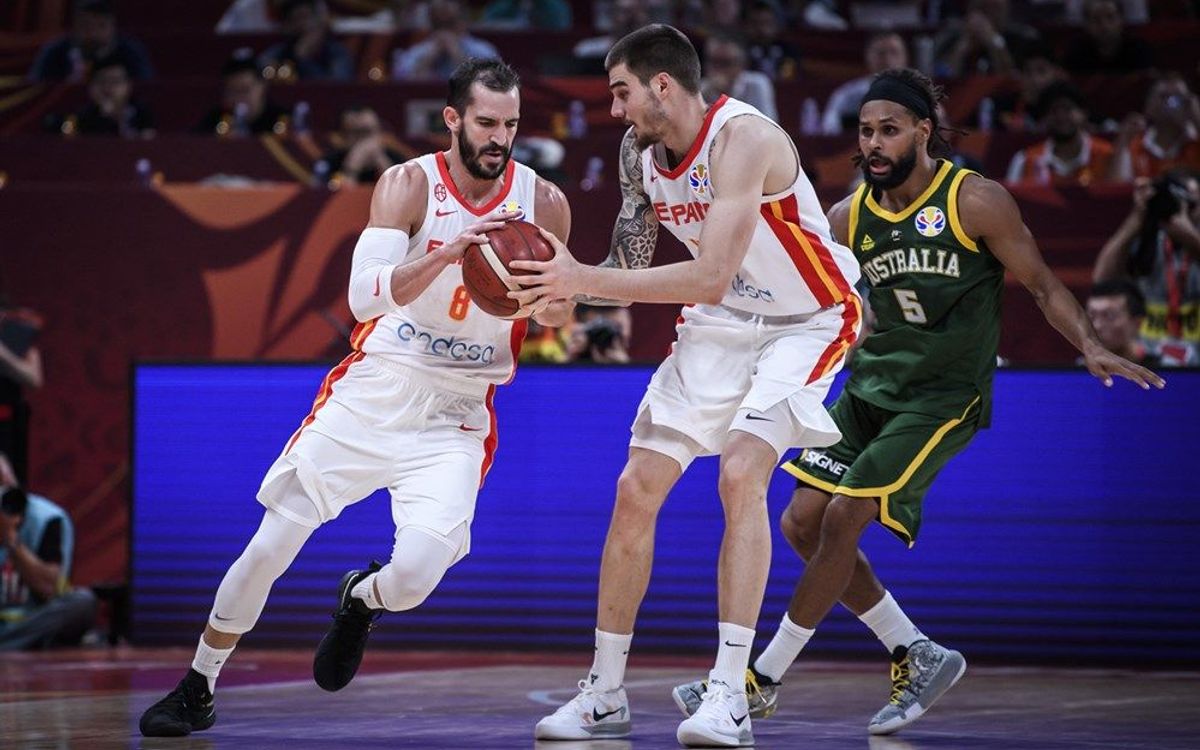 Claver, Ribas y Oriola, en la final del Mundial de baloncesto