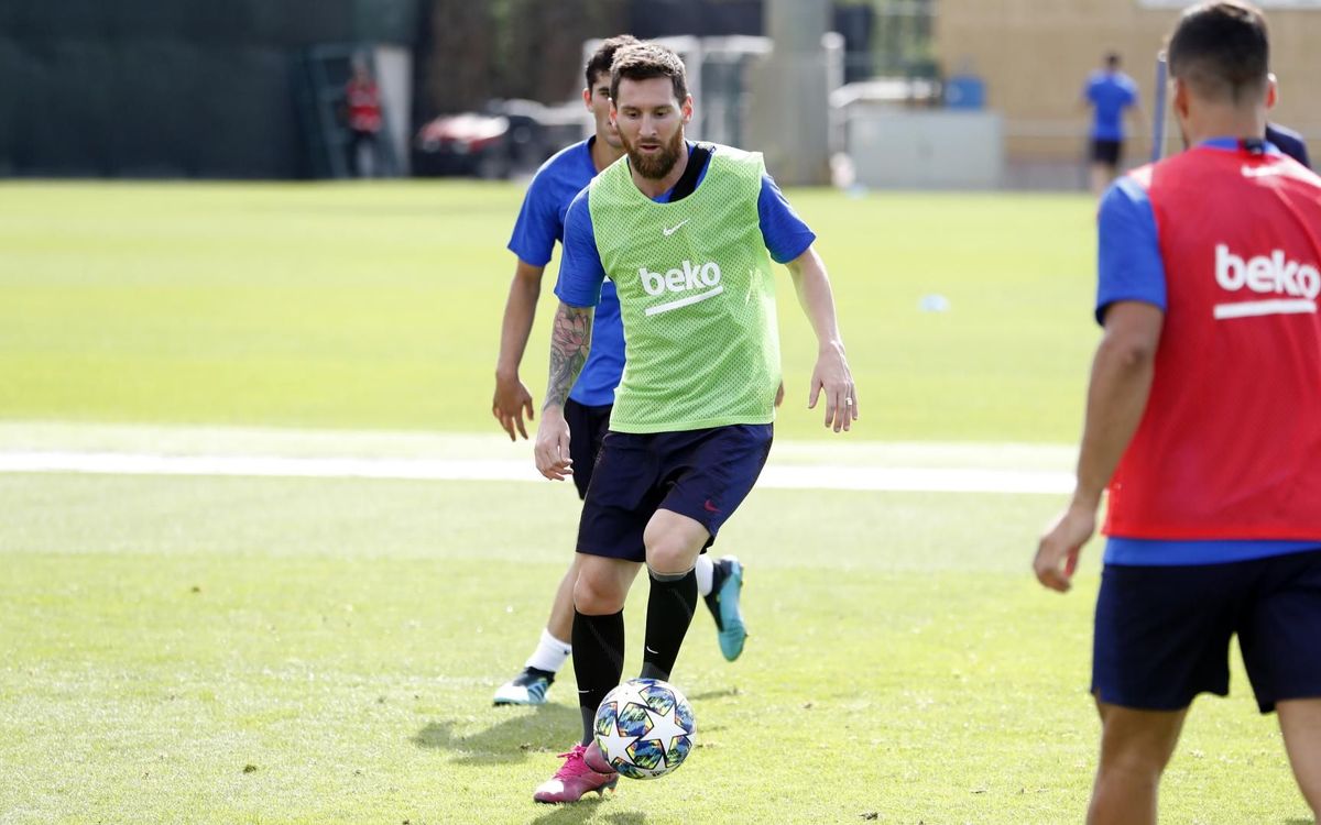 Recovery session with Messi and O. Dembélé