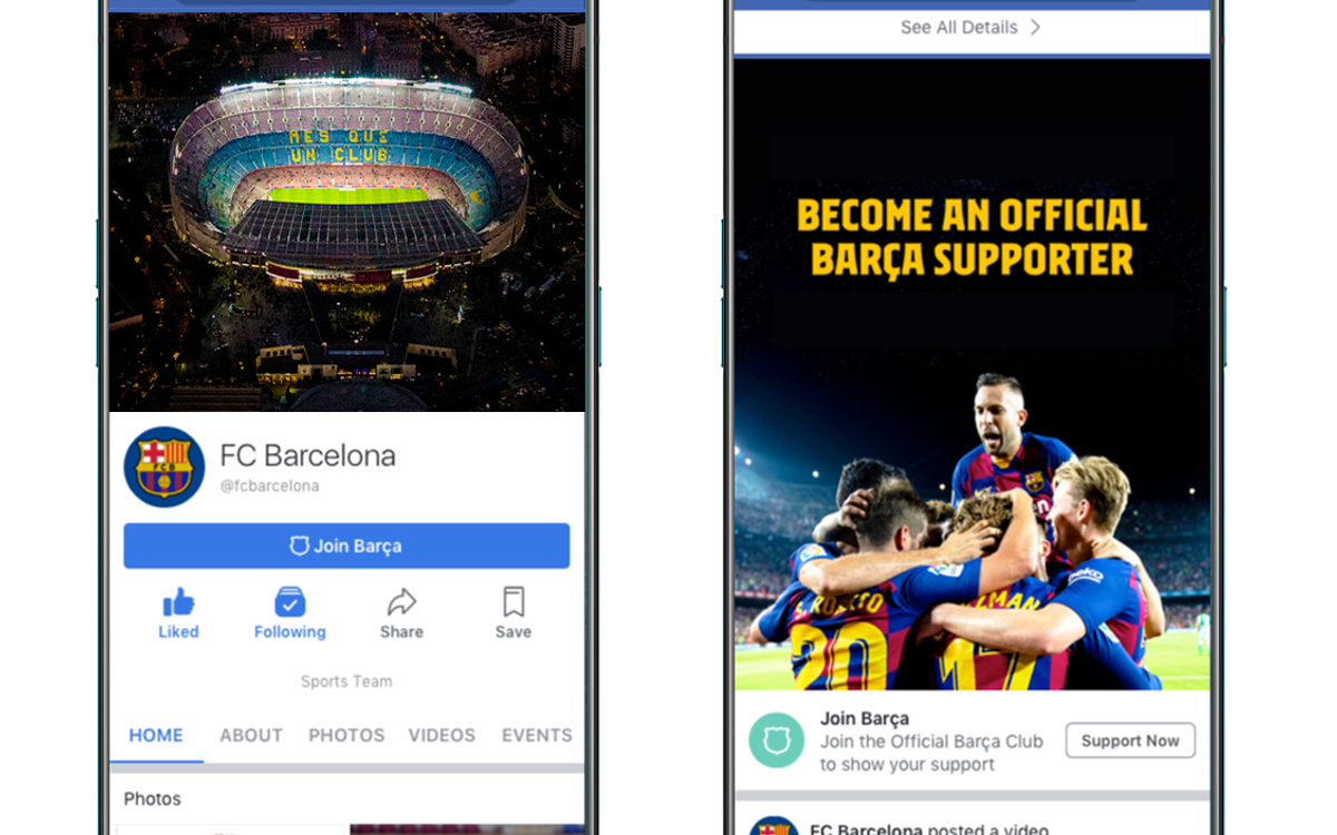 El Barça es seleccionado por Facebook para convertirse en el primer club deportivo que implemente su nuevo servicio 
