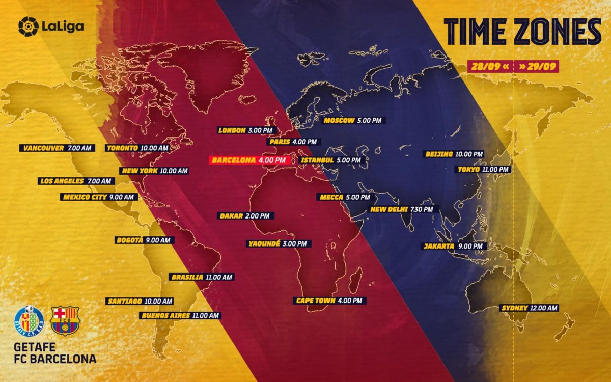 Time Zones: Getafe - Barça