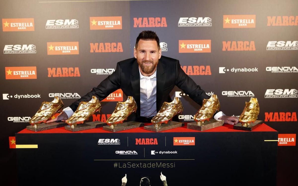 Por favor Bienes exposición Messi recibe su sexta Bota de Oro