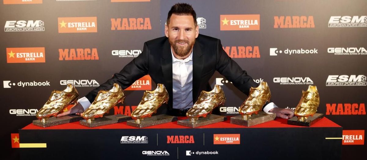Messi receives his sixth Golden Shoe