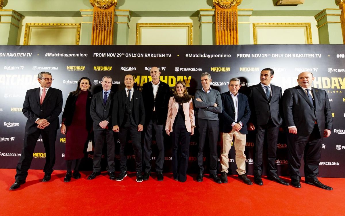 Los representantes del FC Barcelona en la previa del preestreno de 'Matchday'