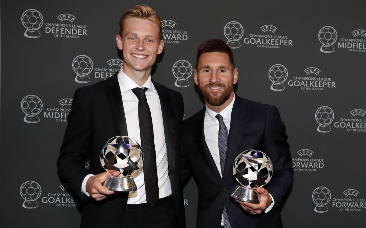 De Jong, junto a Messi, en la gala de la UEFA de hace unos meses.