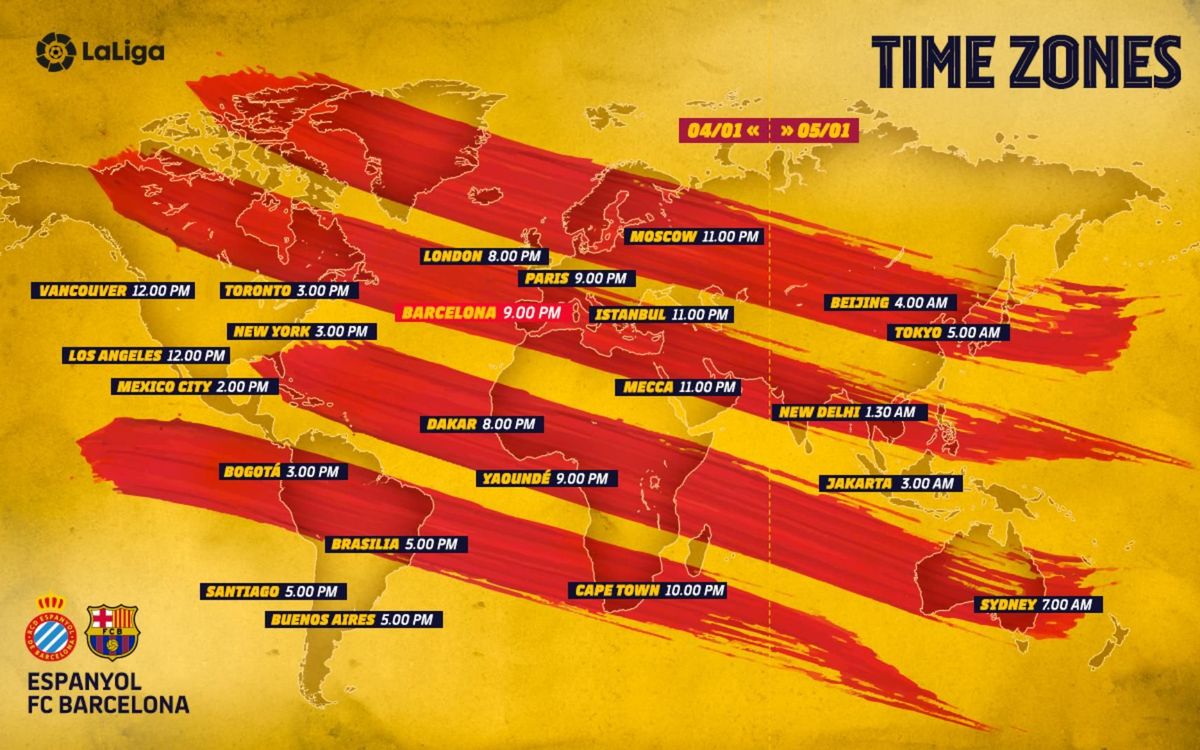 Time Zones - Espanyol - Barça