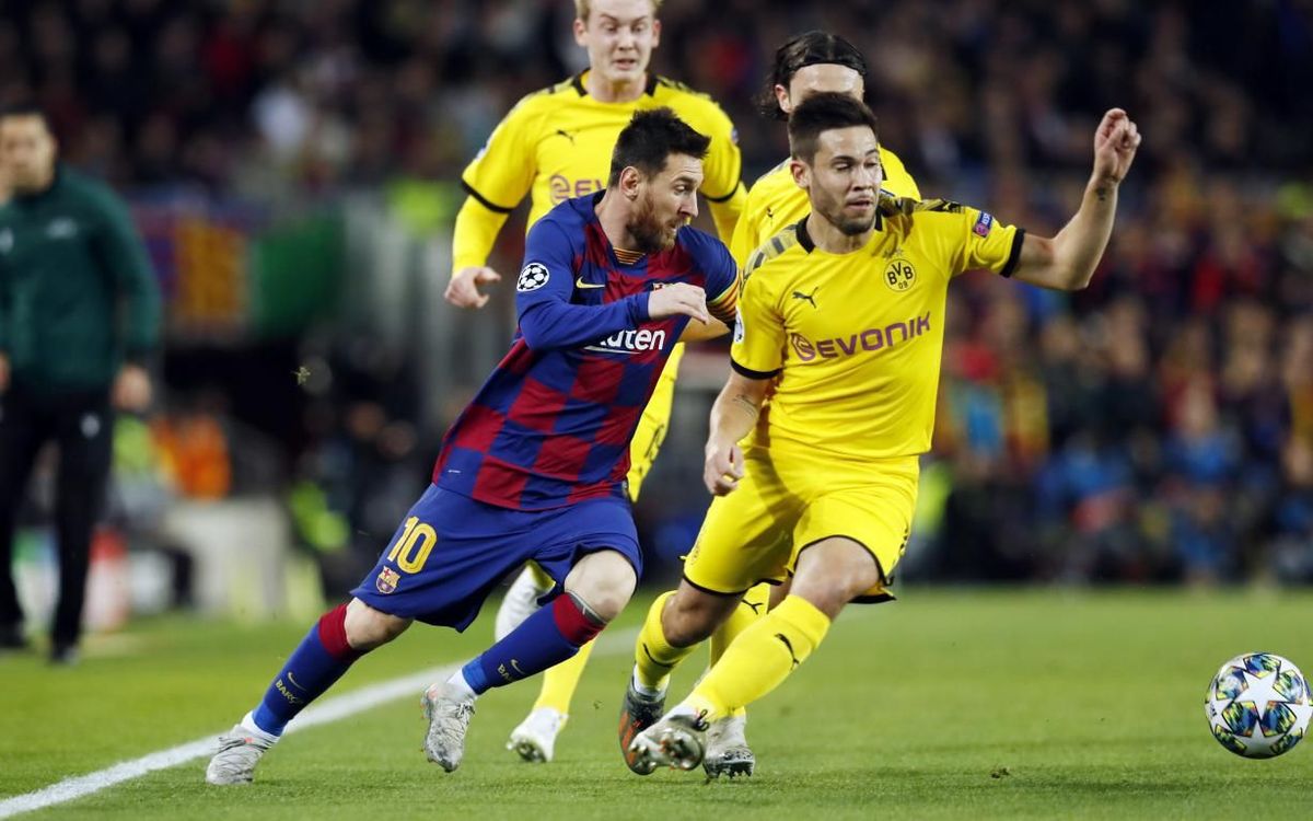 Messi, face au Borussia Dortmund.
