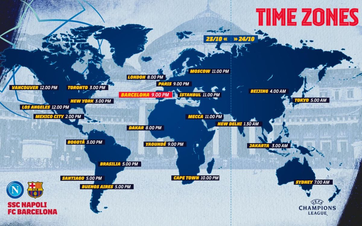 When and where to watch Napoli - FC Barcelona