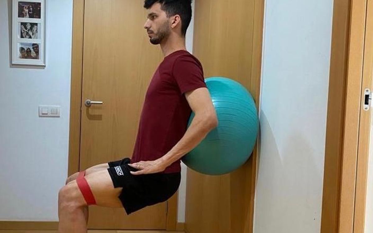 Esquerdinha sigue el plan de trabajo que le han enviado los técnicos del Club