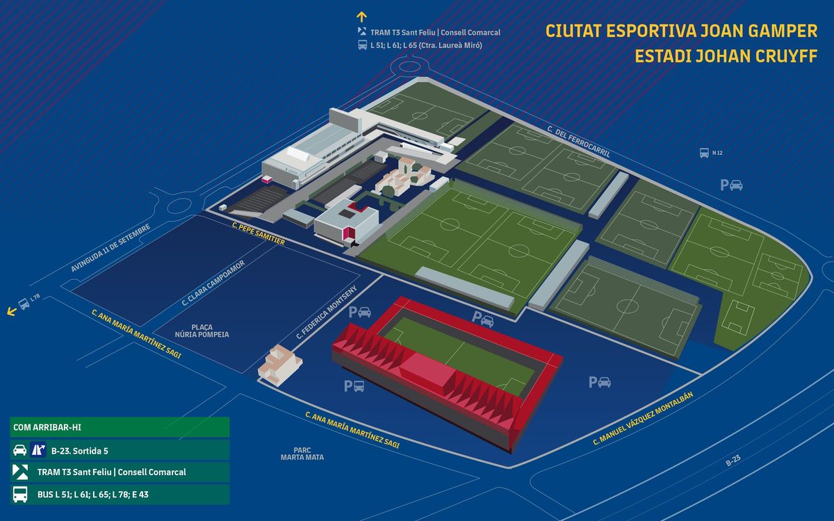 Samitier, Martínez Sagi i Vázquez Montalbán posen nom als carrers del nou barri al costat de l'Estadi Johan Cruyff