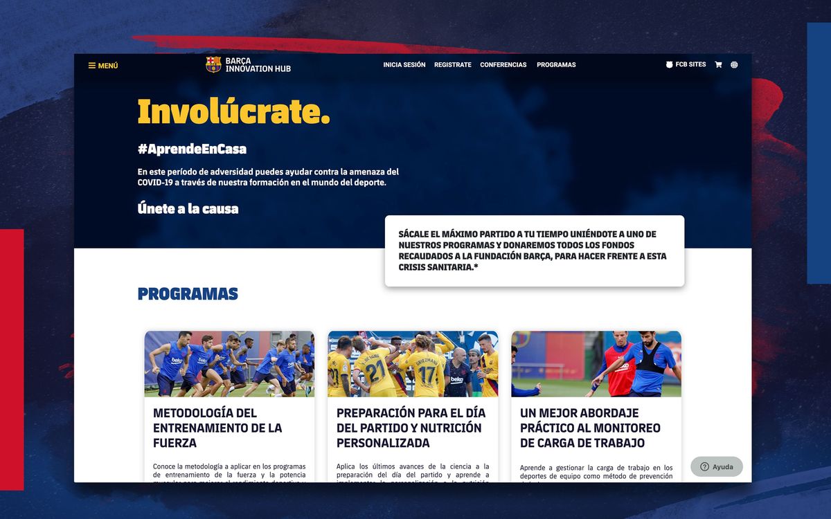 El Barça Innovation Hub pone en marcha cursos online para recaudar fondos para la lucha contra el Covid-19