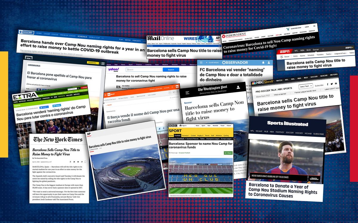 La prensa internacional se hace eco de la cesión de los 'title rights' del Camp Nou a la Fundación