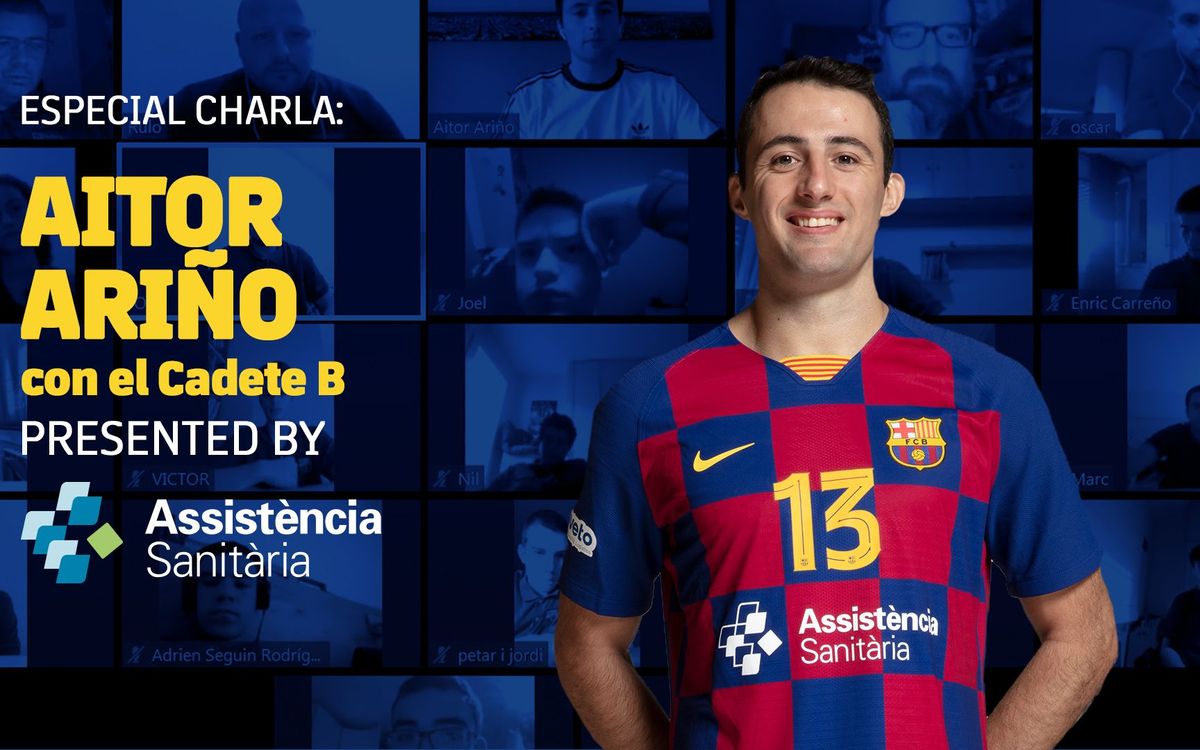 Aitor Ariño charla con el Cadete B