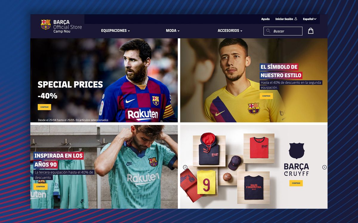 El FC Barcelona lanza su propia plataforma de e-commerce oficial para la venta de productos de la Barça Store del Camp Nou