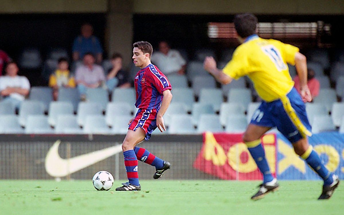 Xavi Hernández, en un partit de la lligueta de promoció d'ascens de la temporada 1997-1998