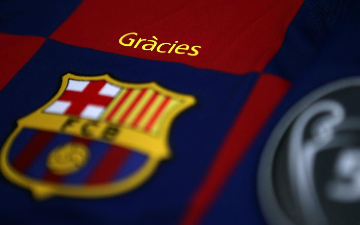 ‘Gràcies’, el missatge que lluirà la samarreta del Barça