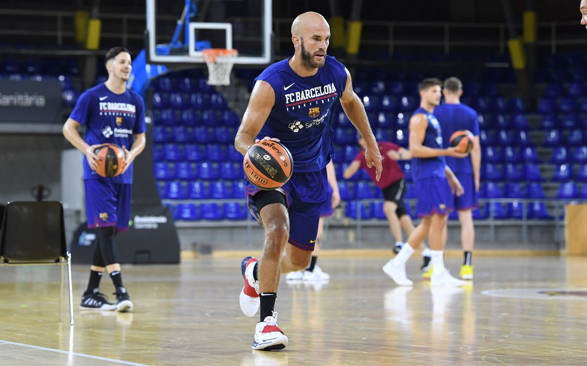 Primera sesión de trabajo en el Palau Blaugrana