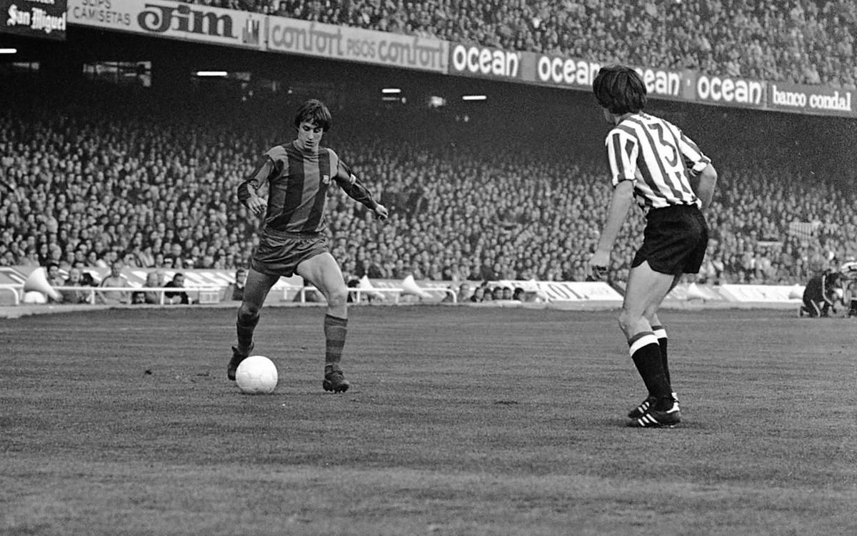 The day Johan Cruyff wore the Barça captain's armband for the first time.