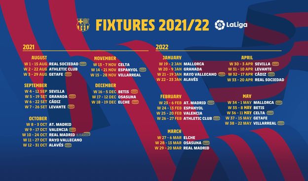 La Liga Schedule 2022 21 Fc Barcelona To Open La Liga Campaign Against Real Sociedad