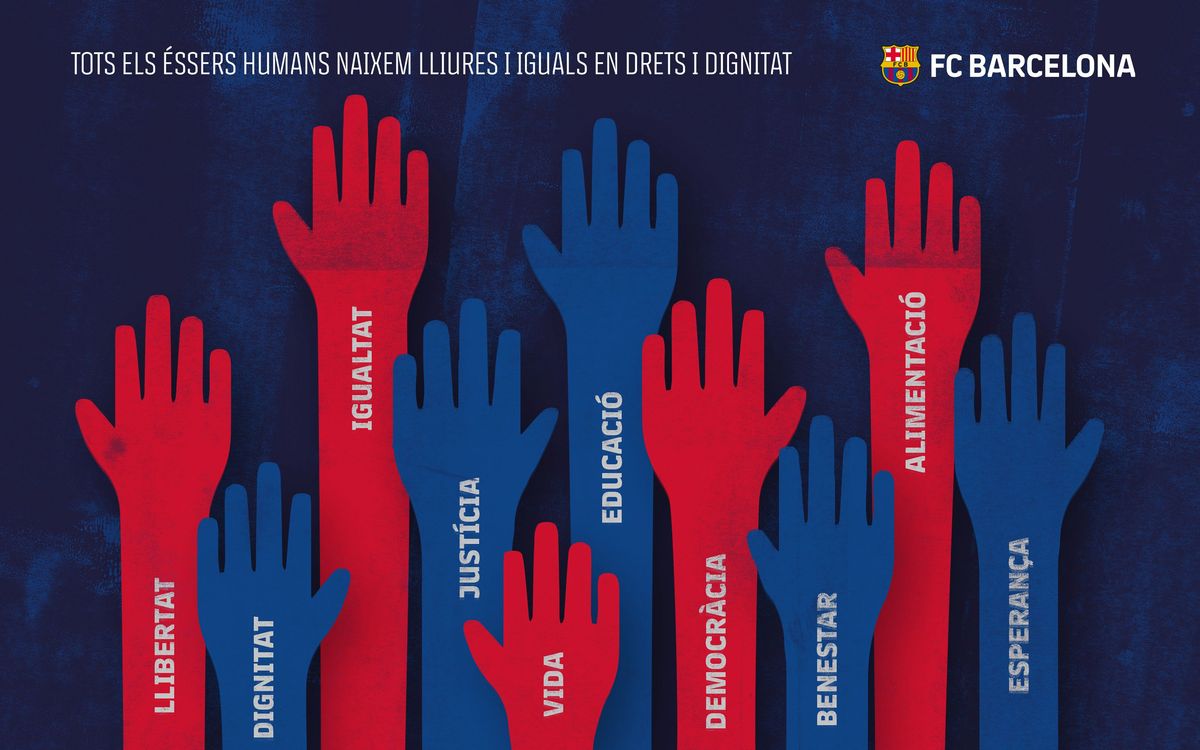 El FC Barcelona, amb el Dia dels Drets Humans