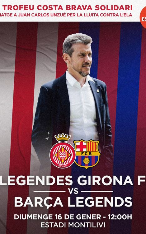 Los Barça Legends y las Llegendes del Girona FC jugarán un partido benéfico contra la ELA