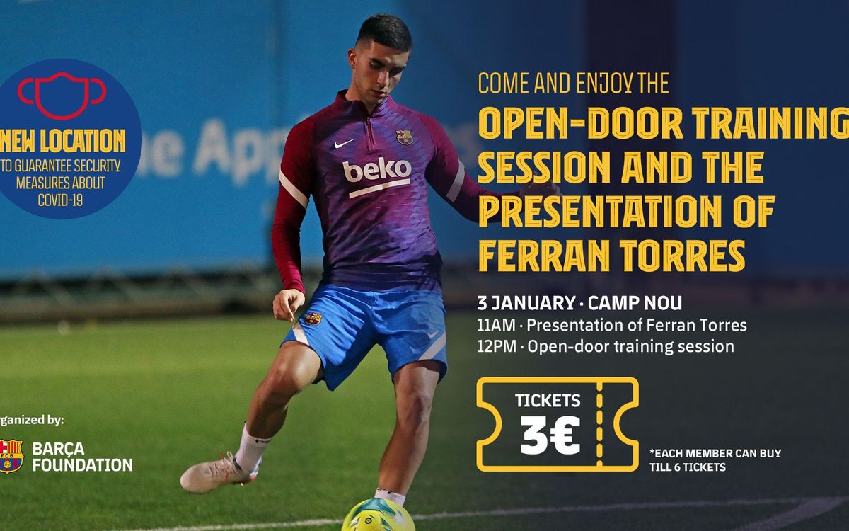 Open door training session at Camp Nou includes Ferran Torres presentation