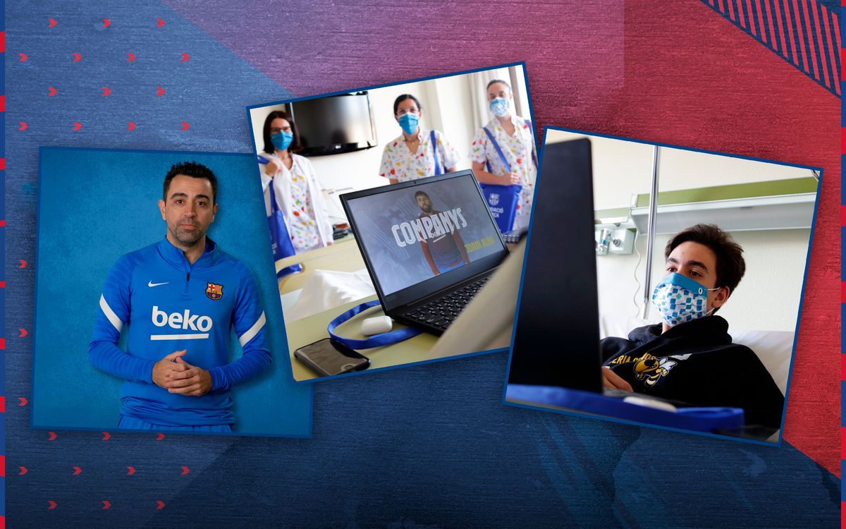 More than 900 children at major hospitals receive a message from the Barça players, coach and president