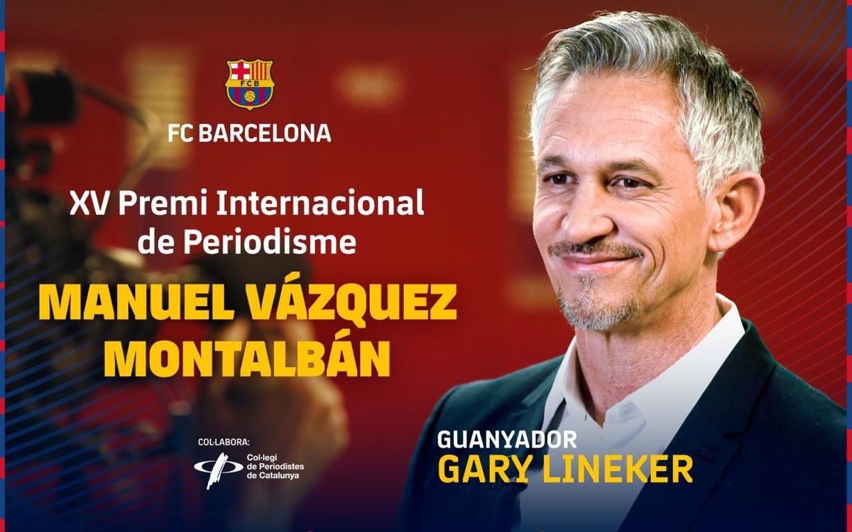 Gary Lineker, guanyador del Premi Vázquez Montalbán
