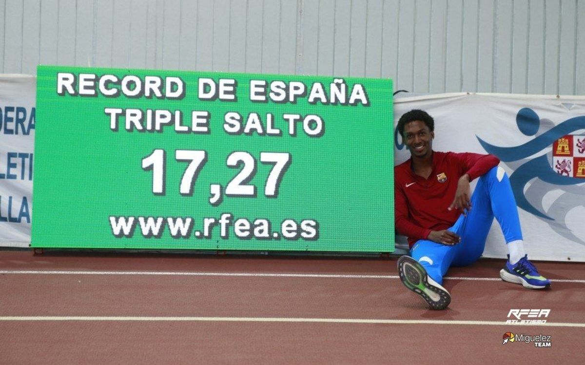 Jordan Díaz fa el record d'Espanya de triple salt a pista coberta