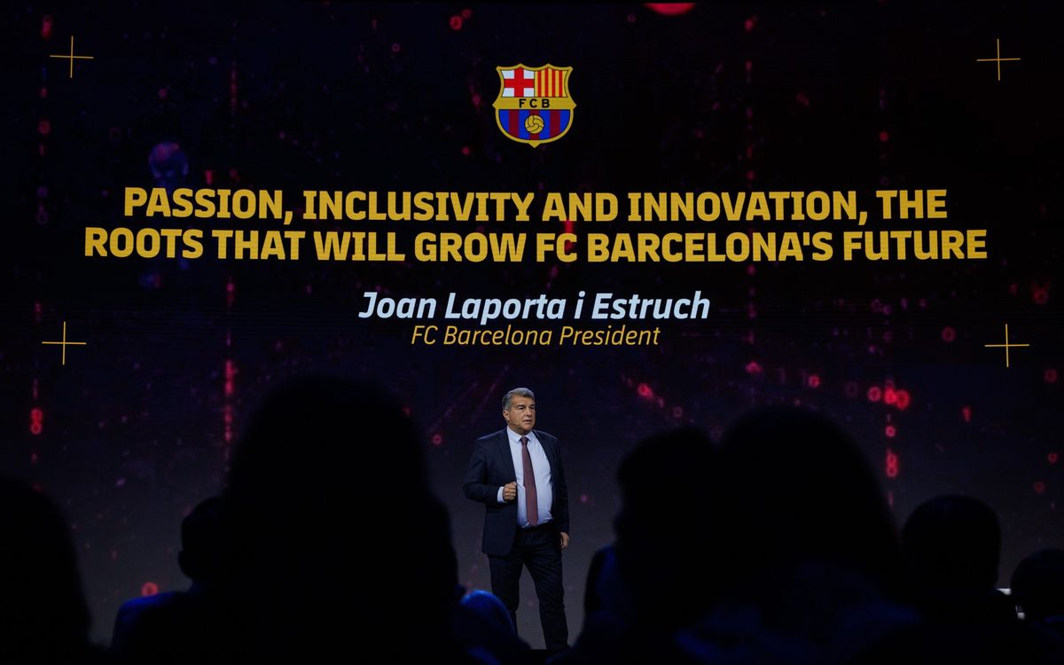 President Joan Laporta explains to the Mobile World Congress Barça's future and innovation