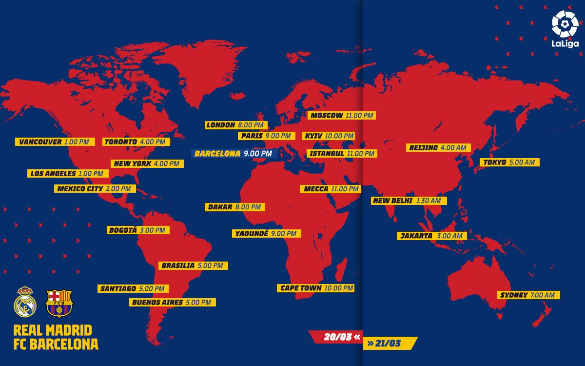 Els horaris internacionals del Clàssic del Bernabéu