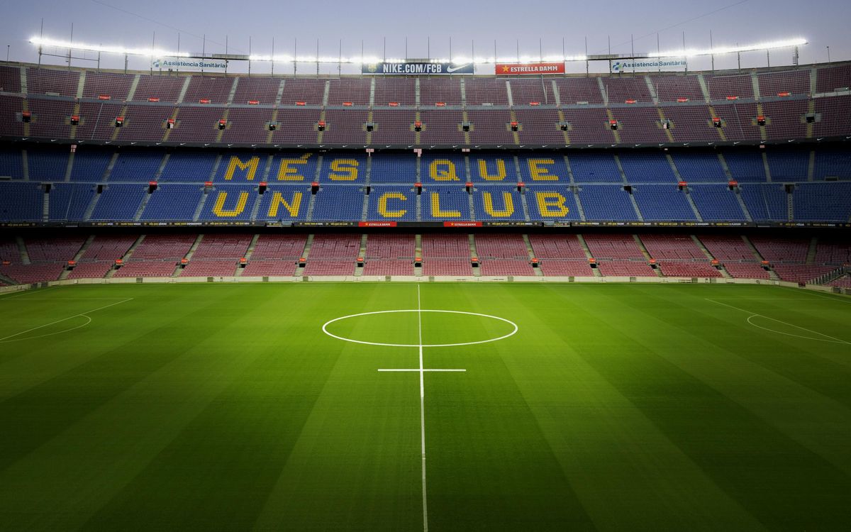 FC Barcelona converts centre circles into women's symbol on International Women's Day