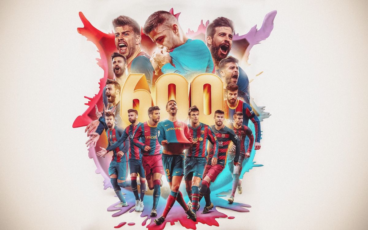 Gerard Piqué, 600 partits com a jugador del FC Barcelona
